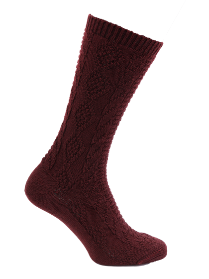 Socke uni burgund